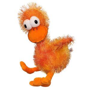 Vintage People Pals Plush Stuffed Animal Neon Bird Emu Big Eyes Crazy Fuzzy